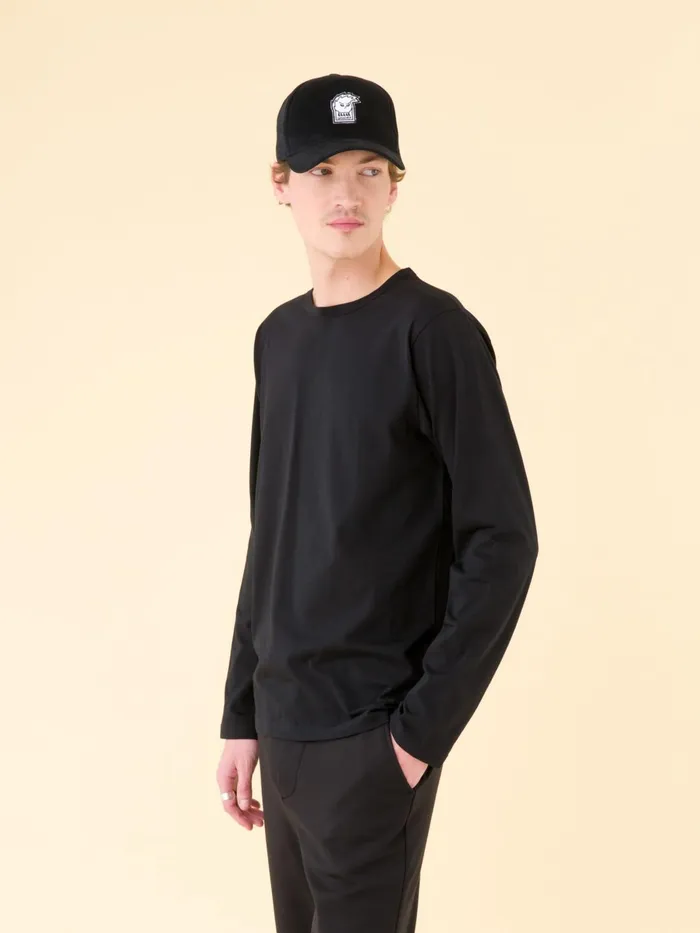 Agns B Tshirts and Polo Shirts Men Black Long Sleeves Coulos Tshirt