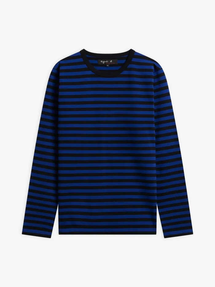 Agns B Tshirts and Polo Shirts Men Blue and Black Long Sleeves Striped Coulos Tshirt Agns B Tshirts and Polo Shirts Men Blue and Black Long Sleeves Striped Coulos Tshirt