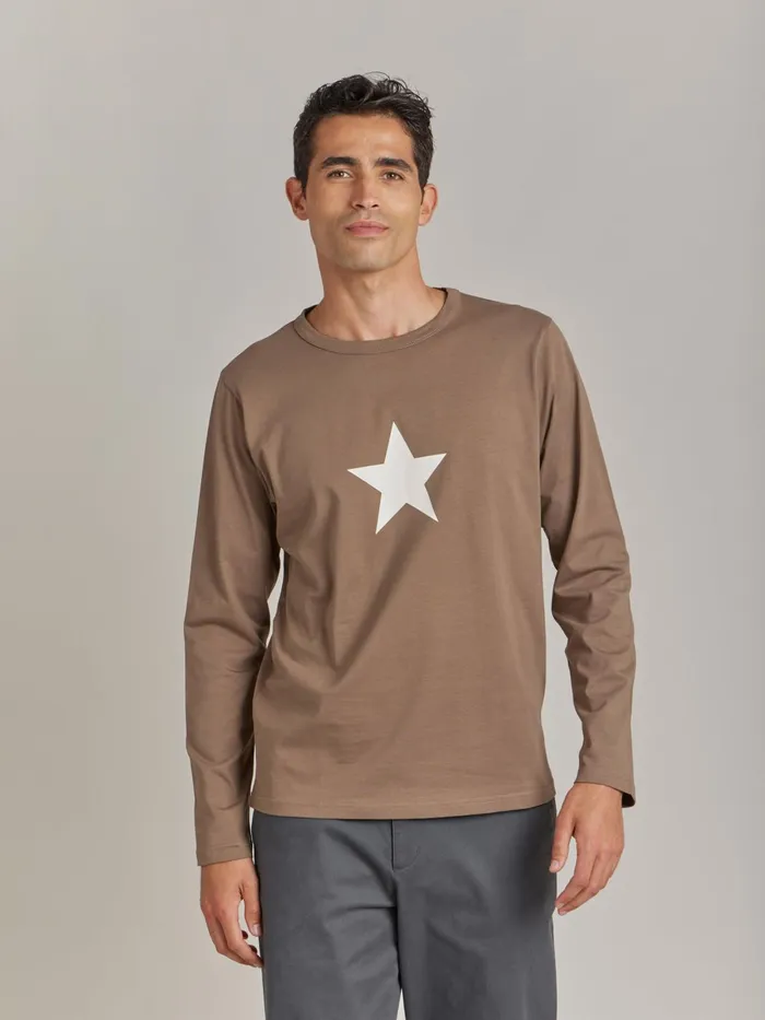Agns B Tshirts and Polo Shirts Men Brown Cotton Jersey Screenprinted New Coulos Tshirt