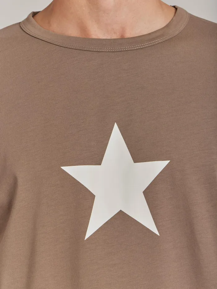 Agns B Tshirts and Polo Shirts Men Brown Cotton Jersey Screenprinted New Coulos Tshirt
