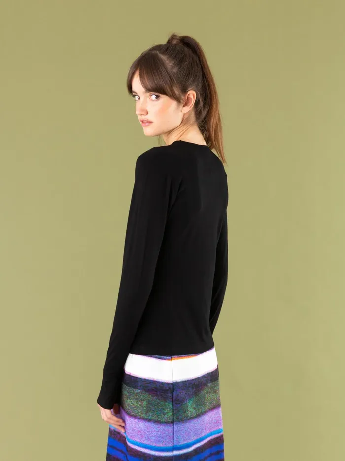 Agns B Tshirts and Tank Tops Women Black Evening Tshirt With Mittens