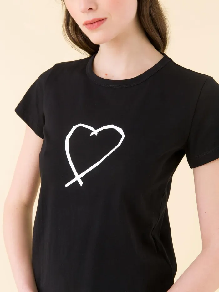 Agns B Tshirts and Tank Tops Women Black Sarajevo Heart Brando Tshirt