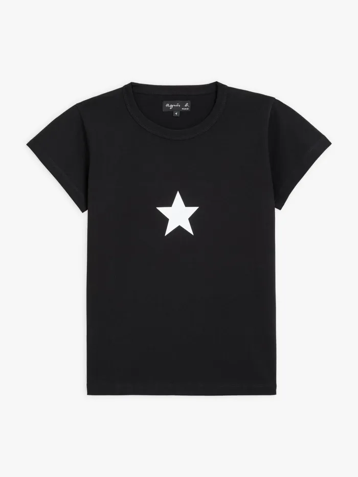 Agns B Tshirts and Tank Tops Women Black Short Sleeves Brando Star Tshirt
