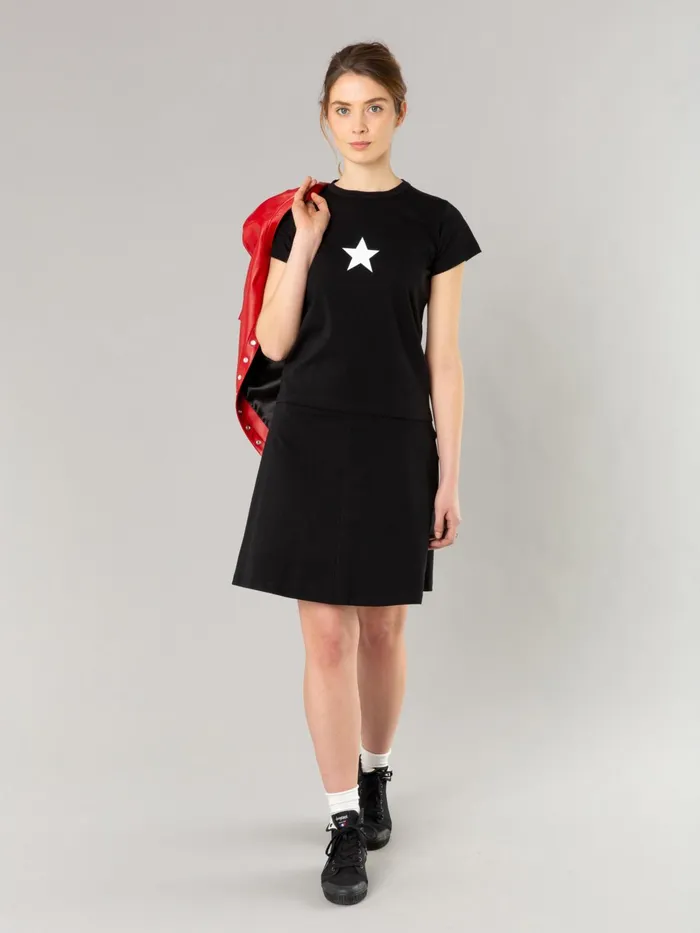 Agns B Tshirts and Tank Tops Women Black Short Sleeves Brando Star Tshirt