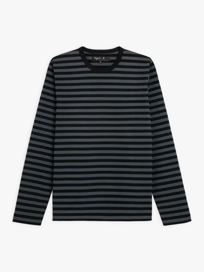 Agns B Tshirts and Tank Tops WomenMen Black And Grey Long Sleeves Striped Coulos Tshirt Agns B Tshirts and Tank Tops WomenMen Black And Grey Long Sleeves Striped Coulos Tshirt