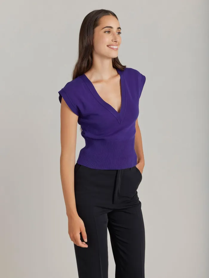 Agns B Tshirts and Tank Tops Women Purple Cotton Jersey Osta Tshirt