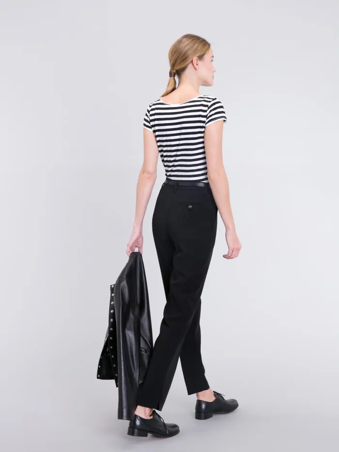 Agns B Tshirts and Tank Tops Women White And Black Australie Striped Tshirt