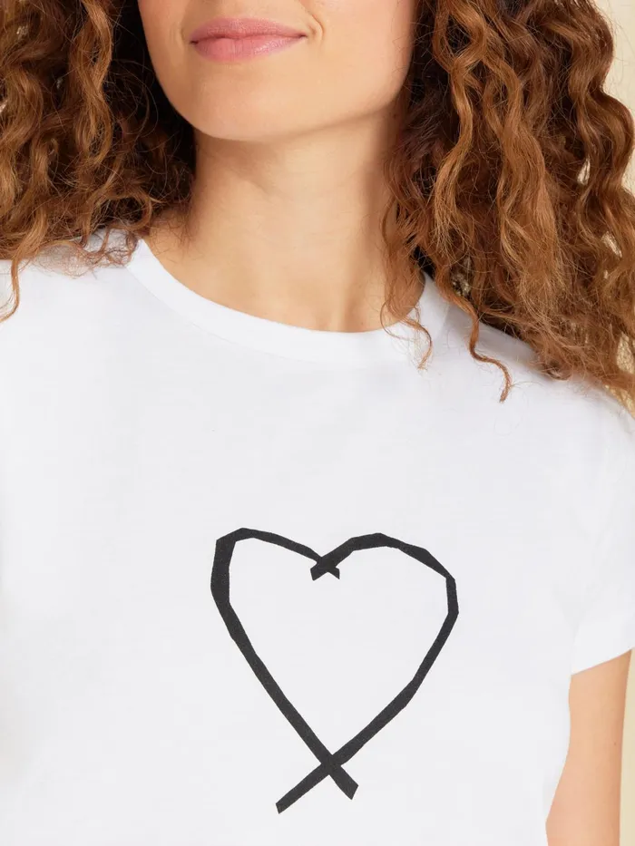 Agns B Tshirts and Tank Tops Women White Sarajevo Heart Brando Tshirt