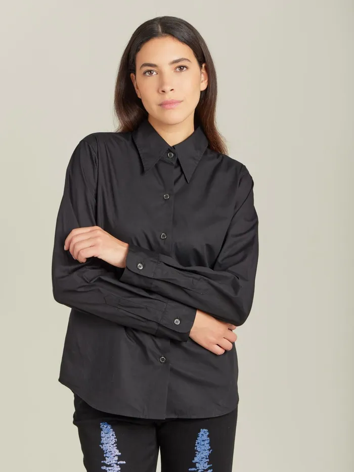 Agns B Tops and Shirts Women Black Jimi Cotton Shirt