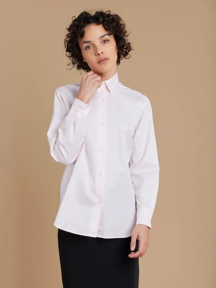Agns B Tops and Shirts Women Pink Cotton Twill Saori Shirt