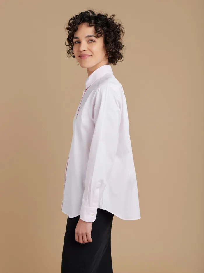 Agns B Tops and Shirts Women Pink Cotton Twill Saori Shirt
