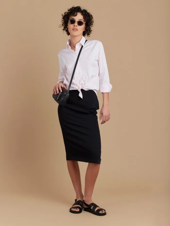 Agns B Tops and Shirts Women Pink Cotton Twill Saori Shirt