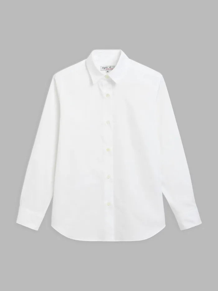 Agns B Tops and Shirts Women White Cotton Longsleeved Twill Shirt