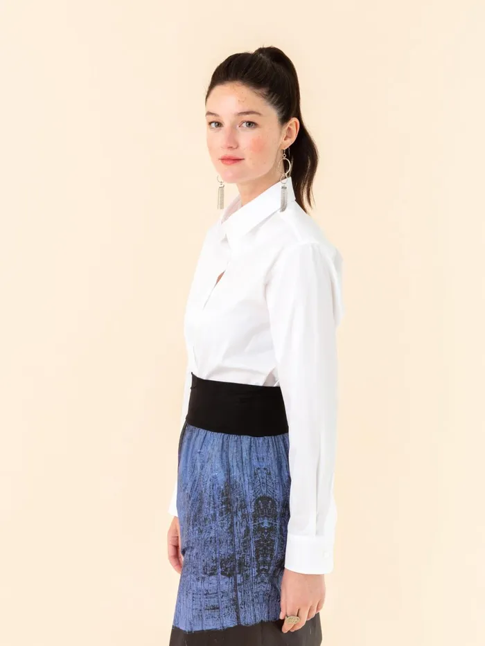 Agns B Tops and Shirts Women White Cotton Longsleeved Twill Shirt