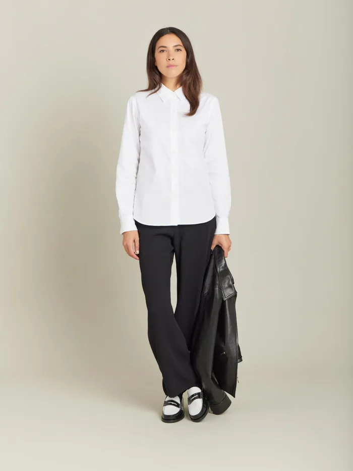 Agns B Tops and Shirts Women White Jasmine Cotton Poplin Shirt