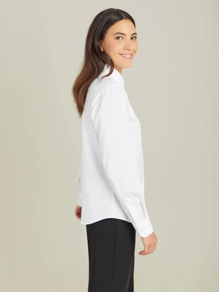 Agns B Tops and Shirts Women White Jasmine Cotton Poplin Shirt