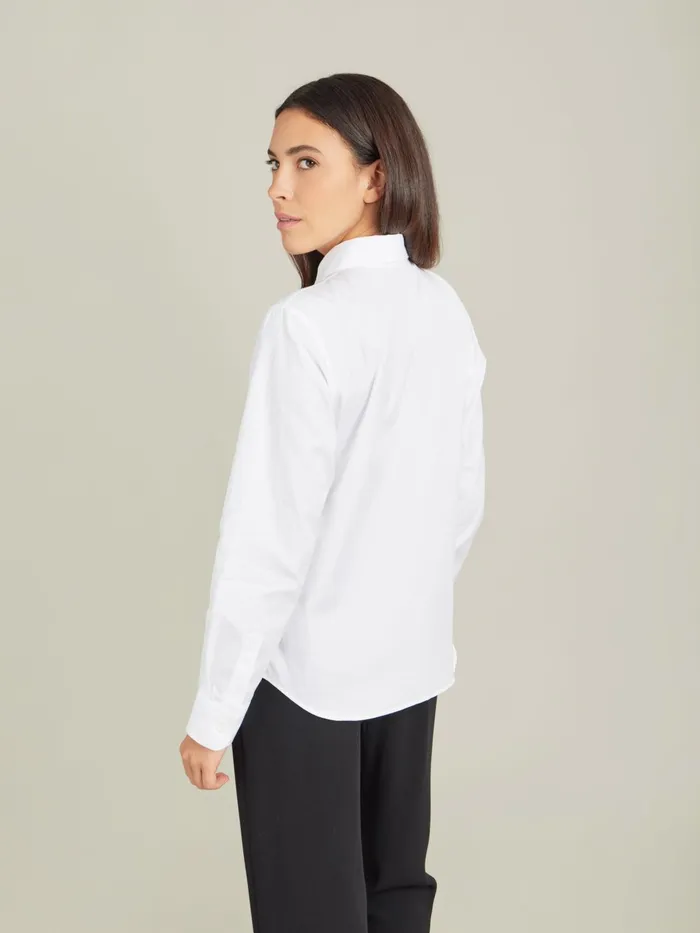 Agns B Tops and Shirts Women White Jasmine Cotton Poplin Shirt