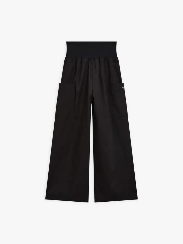 Agns B Trousers and Jeans Women Black Cotton Wide Matis Trouser