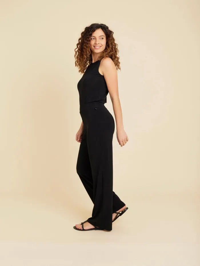 Agns B Trousers and Jeans Women Black Viscose Blend Elegant Trouser
