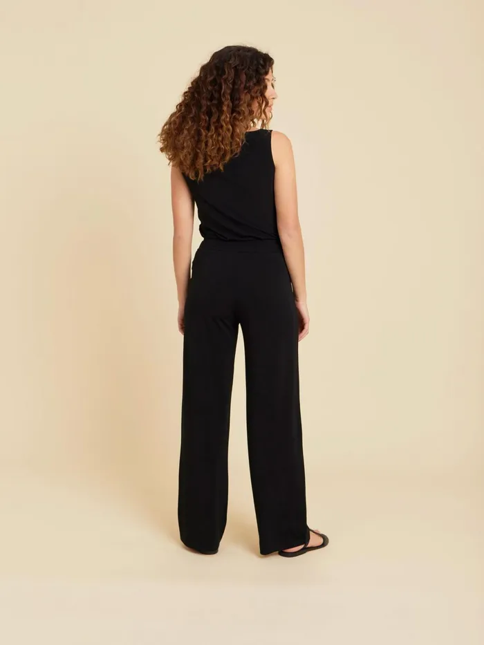 Agns B Trousers and Jeans Women Black Viscose Blend Elegant Trouser