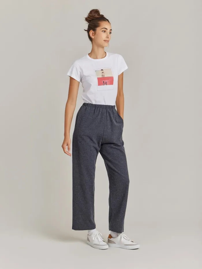 Agns B Trousers and Jeans Women Grey Wool Crpe Vietnam Trousers