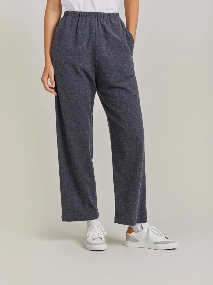 Agns B Trousers and Jeans Women Grey Wool Crpe Vietnam Trousers