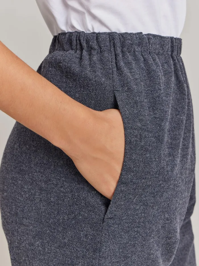 Agns B Trousers and Jeans Women Grey Wool Crpe Vietnam Trousers