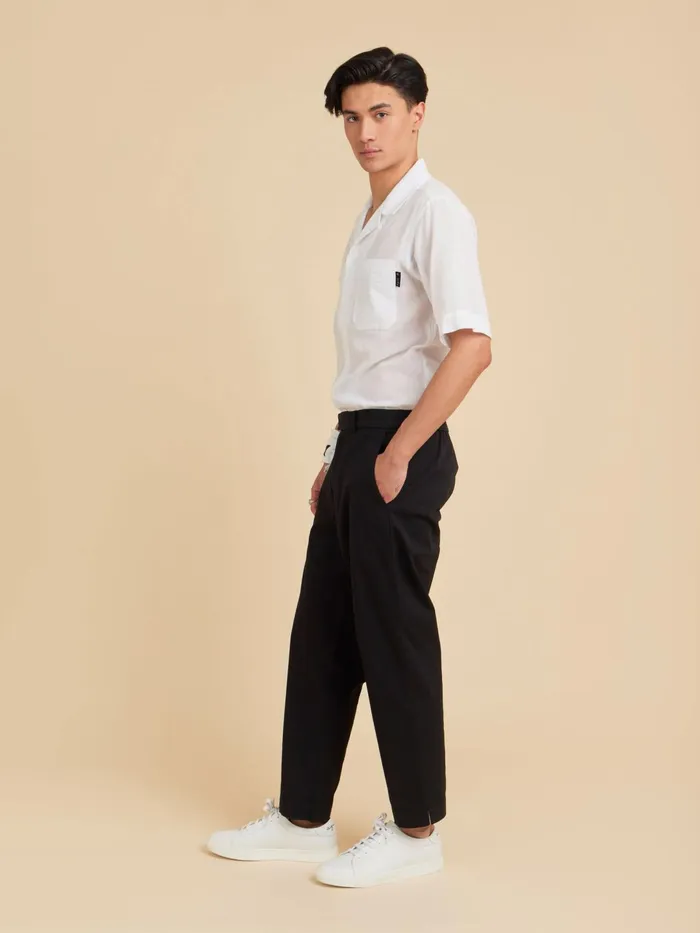Agns B Trousers Men Black Cotton Jami Trousers
