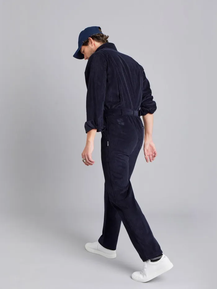 Agns B Trousers Men Blue Cotton Teo Jumpsuit