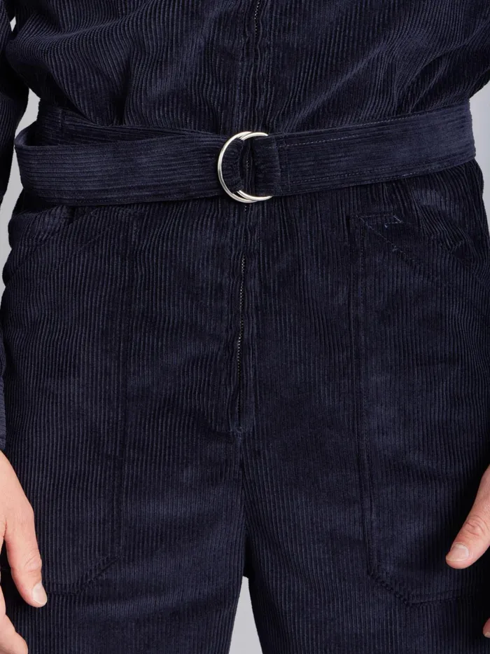 Agns B Trousers Men Blue Cotton Teo Jumpsuit