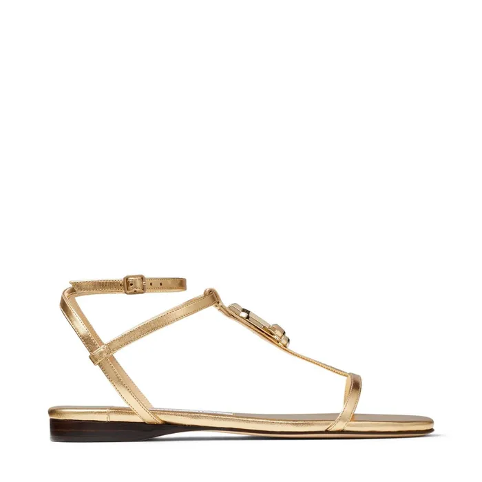 Alodie Flat Metallic Gold Nappa Leather Flat Sandals Gold Women JIMMY CHOO Flats Alodie Flat Metallic Gold Nappa Leather Flat Sandals Gold Women JIMMY CHOO Flats