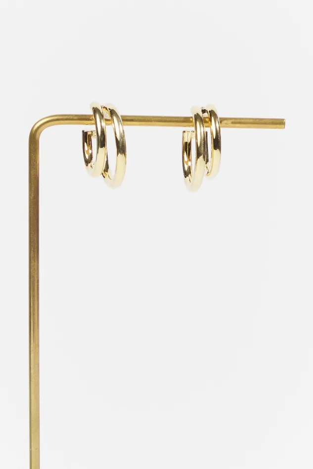 Altar039d State 18k Gold Dipped Double Hoop Earrings Women Jewelry