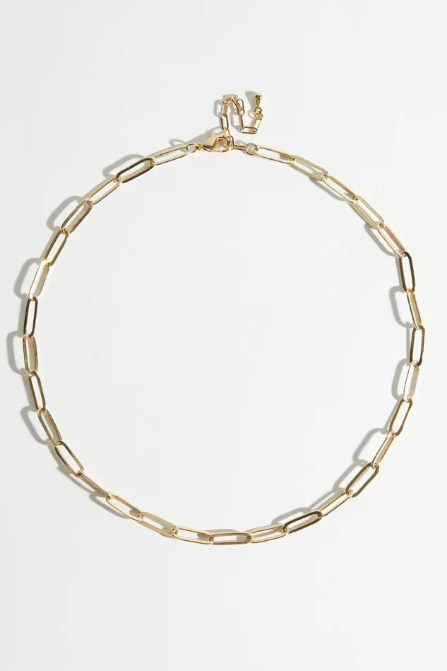 Altar039d State 18K Gold Dipped Paperclip Chain Choker Necklace Women Jewelry