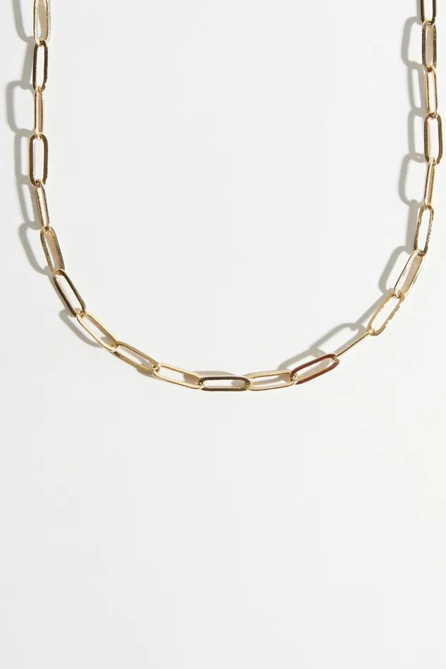 Altar039d State 18K Gold Dipped Paperclip Chain Choker Necklace Women Jewelry