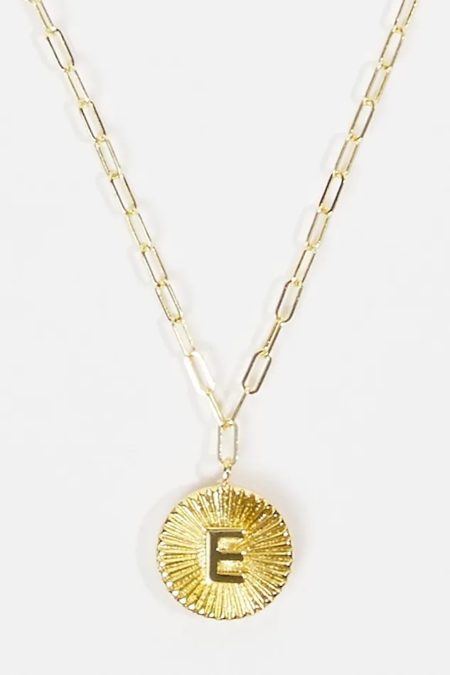 Altar039d State 18K Gold Paperclip Burst Monogram Pendant Necklace 8211 E Women Jewelry