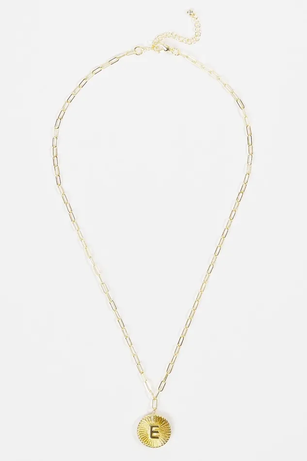Altar039d State 18K Gold Paperclip Burst Monogram Pendant Necklace 8211 E Women Jewelry