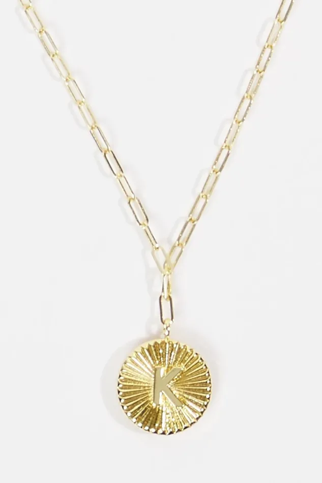 Altar039d State 18K Gold Paperclip Burst Monogram Pendant Necklace 8211 K Women Jewelry