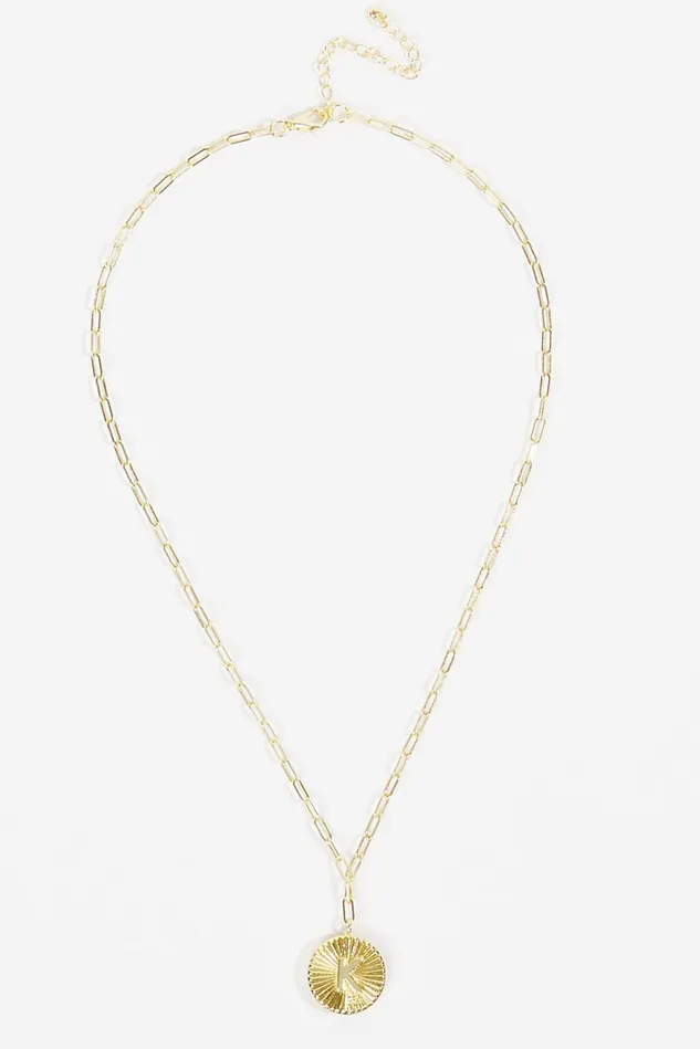 Altar039d State 18K Gold Paperclip Burst Monogram Pendant Necklace 8211 K Women Jewelry