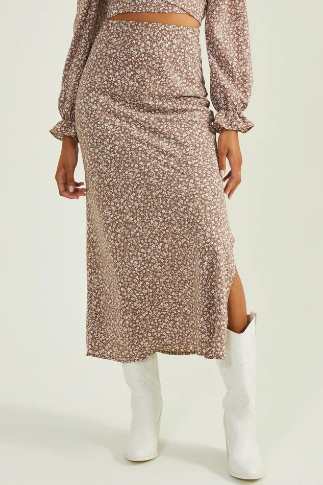 Altar039d State Amora Floral Midi Skirt Women Matching Sets