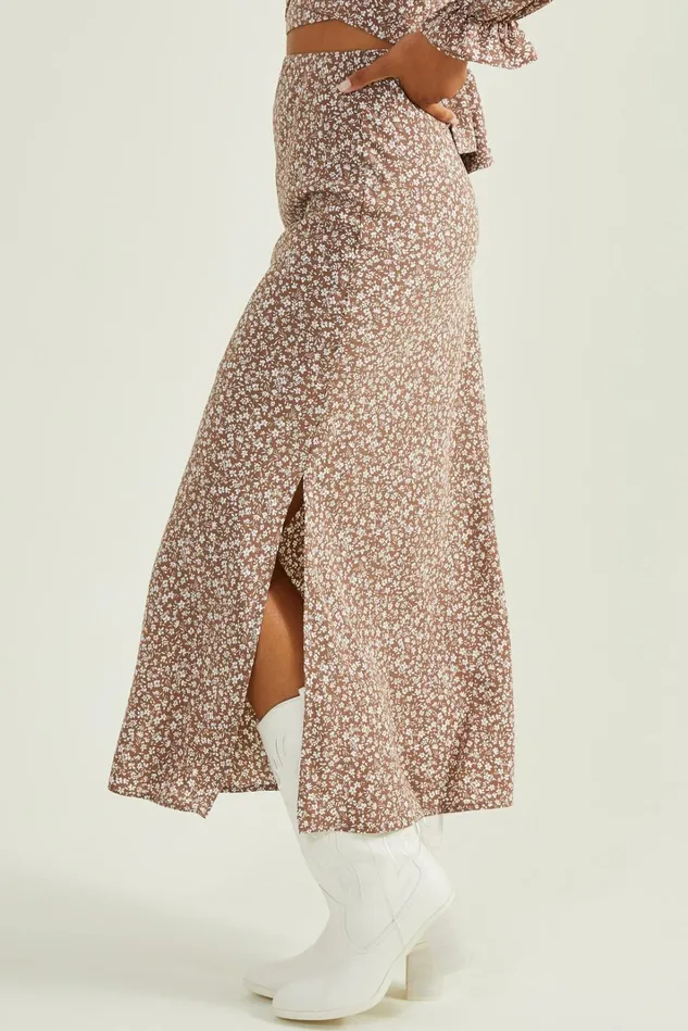 Altar039d State Amora Floral Midi Skirt Women Matching Sets
