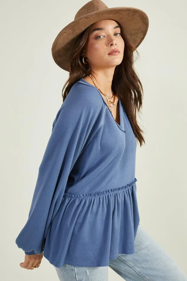 Altar039d State Caroline Thermal Babydoll Top Women Blouses