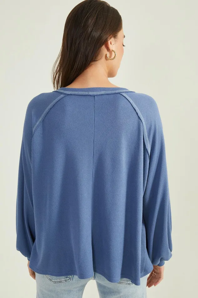 Altar039d State Caroline Thermal Babydoll Top Women Blouses