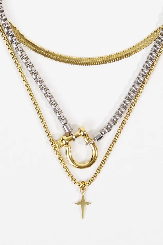 Altar039d State Chunky Layered Charm Necklace Set Women Jewelry