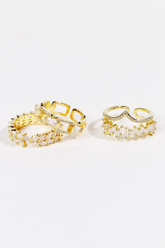 Altar039d State Crystal Glitz Ring Set Women Jewelry