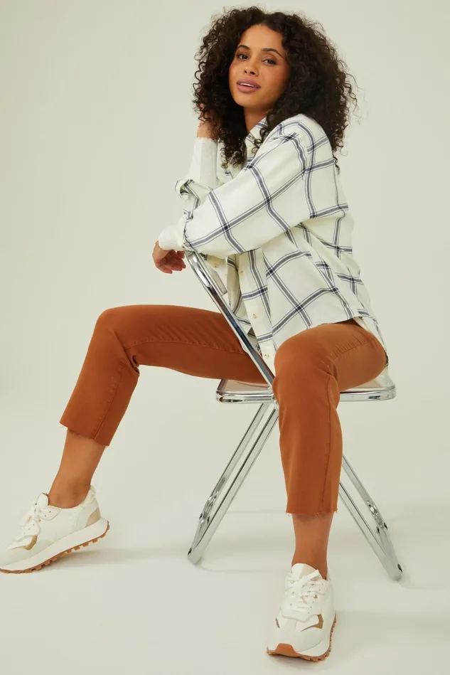 Altar039d State Fiona Plaid Button Up Flannel Women Blouses