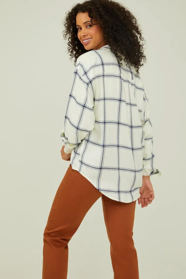 Altar039d State Fiona Plaid Button Up Flannel Women Blouses