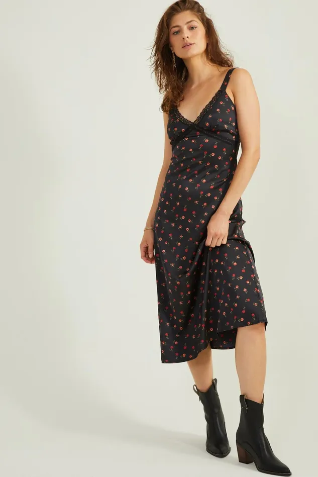 Altar039d State Juliet Satin Midi Slip Dress Women Casual