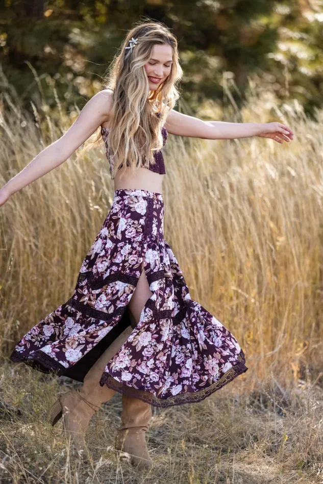 Altar039d State Lacinda Floral Midi Skirt Women Matching Sets
