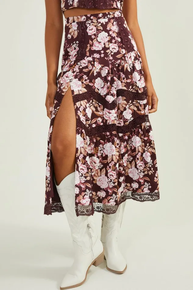 Altar039d State Lacinda Floral Midi Skirt Women Matching Sets