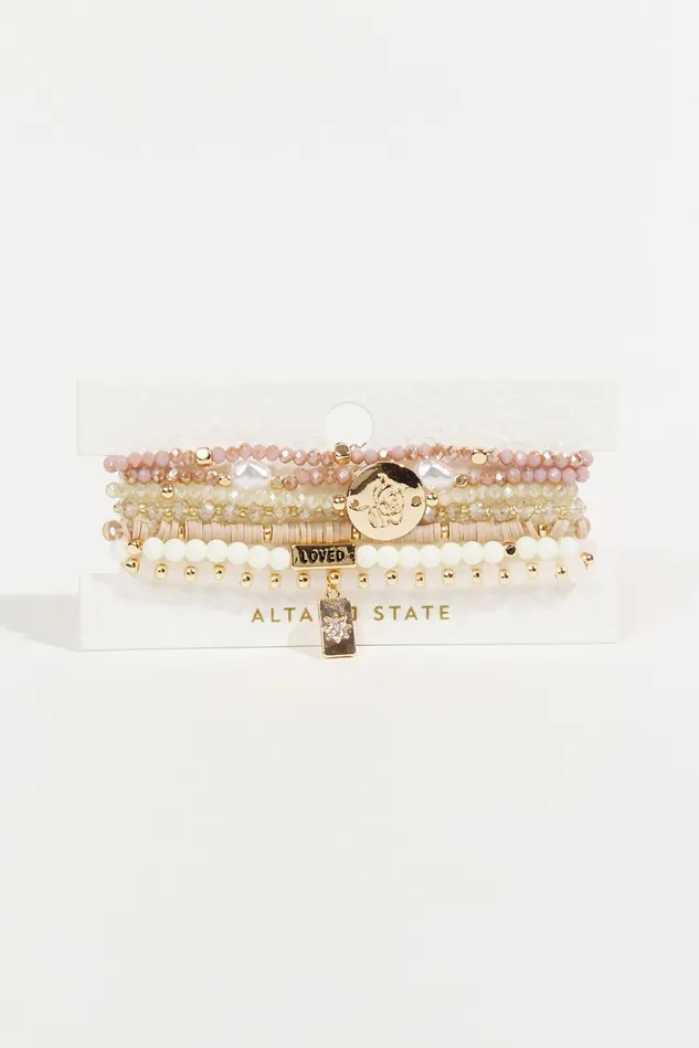 Altar039d State Layered Beaded Stretch Charm Bracelet Pack Women Jewelry